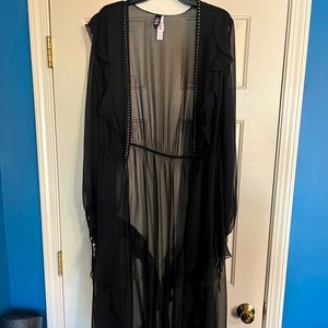 Victorias Secret floor length ruffle studded duster NWT